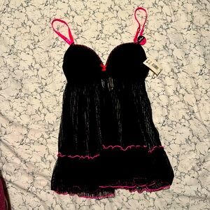 Maidenform Push Up Bra Neglige Black/hot Pink New With Tags